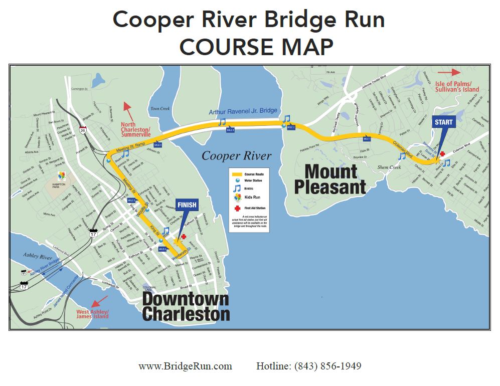 Cooper River Bridge Run Maps